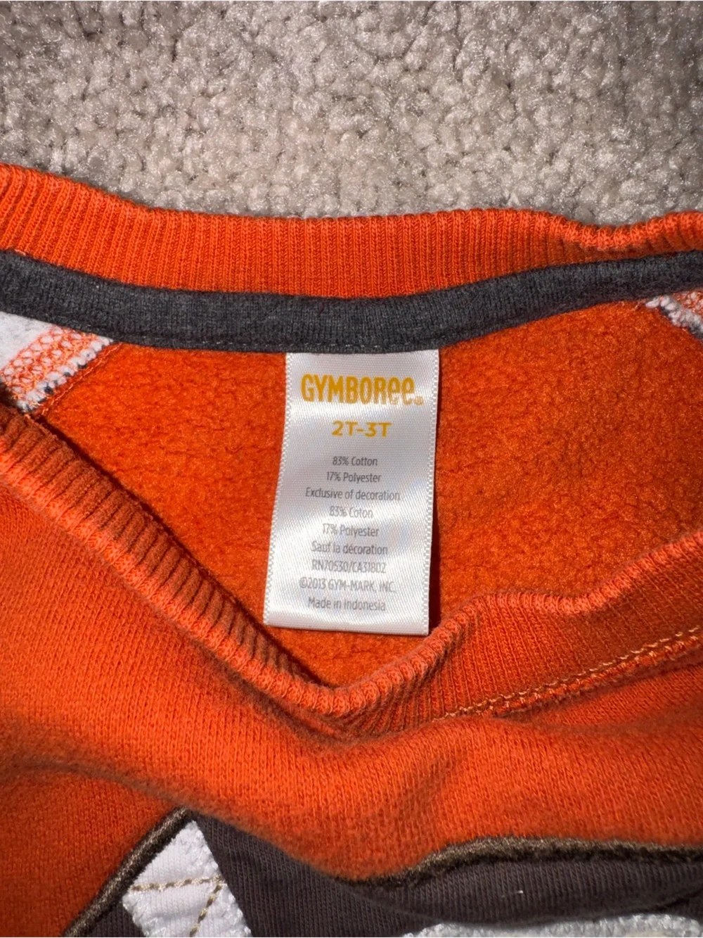 Gymboree Orange and Gray Football Sweatshirt